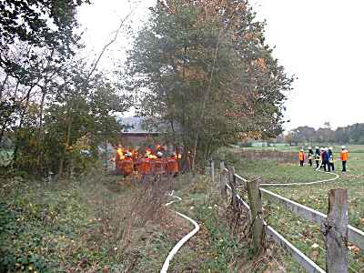 Blick von der Landestraße auf Brandherd