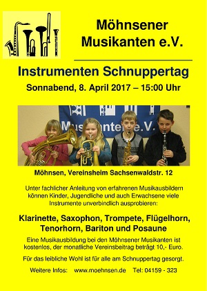 Instrumentenschnuppertag bei den Möhnsener Musikanten - Bild zum Vergrößern bitte anklicken