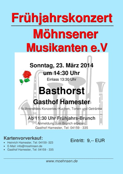 Frühjahrskonzert der Möhnsener Musikanten - Plakat zum Vergrößern bitte anklicken