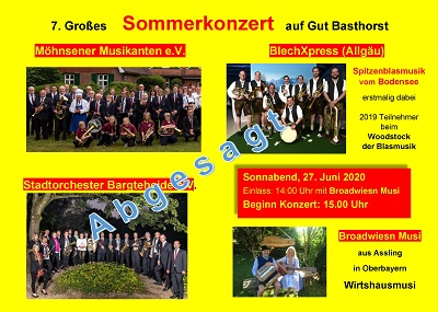 Sommerkonzert 2020 fällt wegen Corona-Krise aus