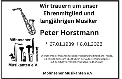 Trauerfeier f&uuml;r Peter Horstmann